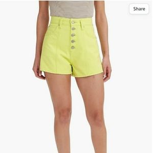 Levi’s notch High Waisted Mom Shorts Lime Green size 33